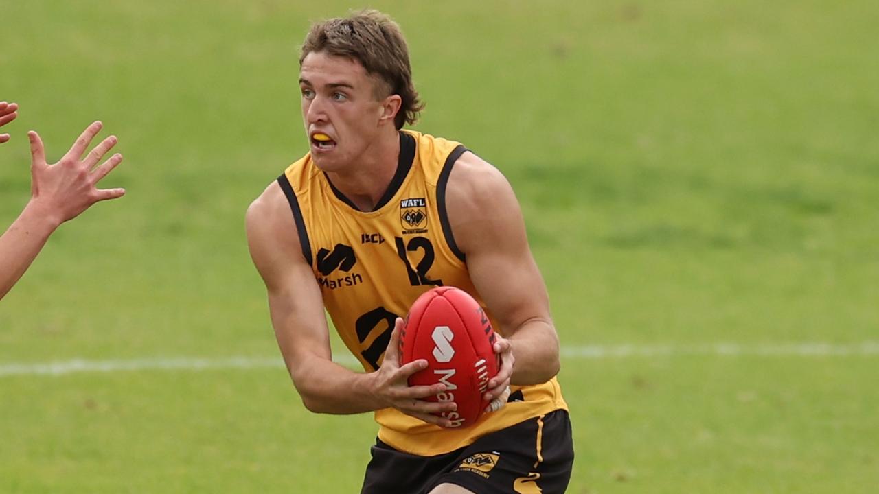 <!DOCTYPE html PUBLIC "-//W3C//DTD HTML 4.0 Transitional//EN" "http://www.w3.org/TR/REC-html40/loose.dtd"><html><body><p>West Australian Bo Allan is off to the Eagles. (Photo by Will Russell/AFL Photos/via Getty Images)</p></body></html>