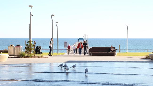 Coffee with a view at Henley Beach. Picture: Stephen Laffer