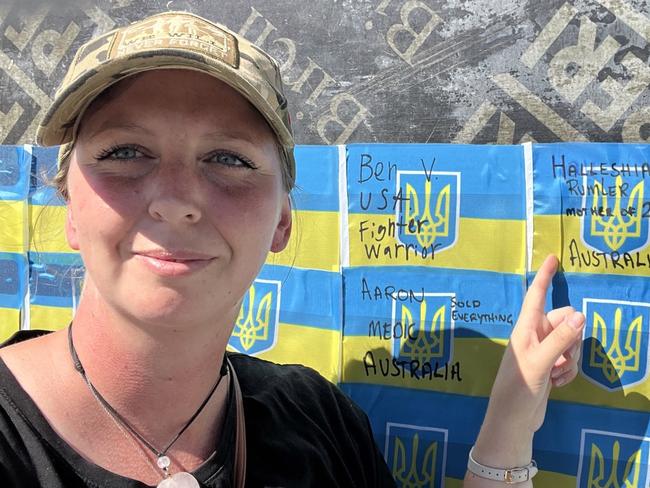 Thirty-year-old Australian woman, Halleshia Rumler who left her two young children and family to go to Ukraine and help provide medical aid at Dnipro and Kyiv.