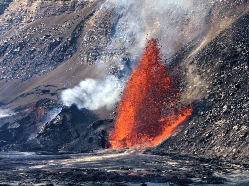 Lava fountains from an eruption of Kilauea volcano in Hawaii. Picture: Janice Wei/NPS via AP