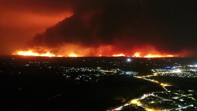 A view across Bairnsdale of the Gippsland fires. Picture: Brody Mullin/Facebook