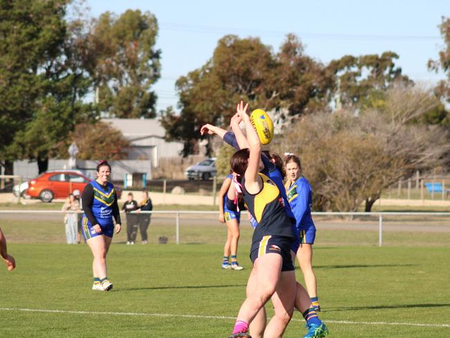 SFLW Community League - Action from Sorell v St Virgils during the annual Pink Sock-Carolyn Birch Memorial Match. Picture: Jake Garland