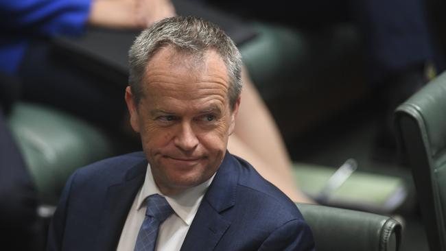 Australian Opposition Leader Bill Shorten reacts during House of Representatives Question Time at Parliament House in Canberra, Wednesday, December 6, 2017. (AAP Image/Lukas Coch) NO ARCHIVING