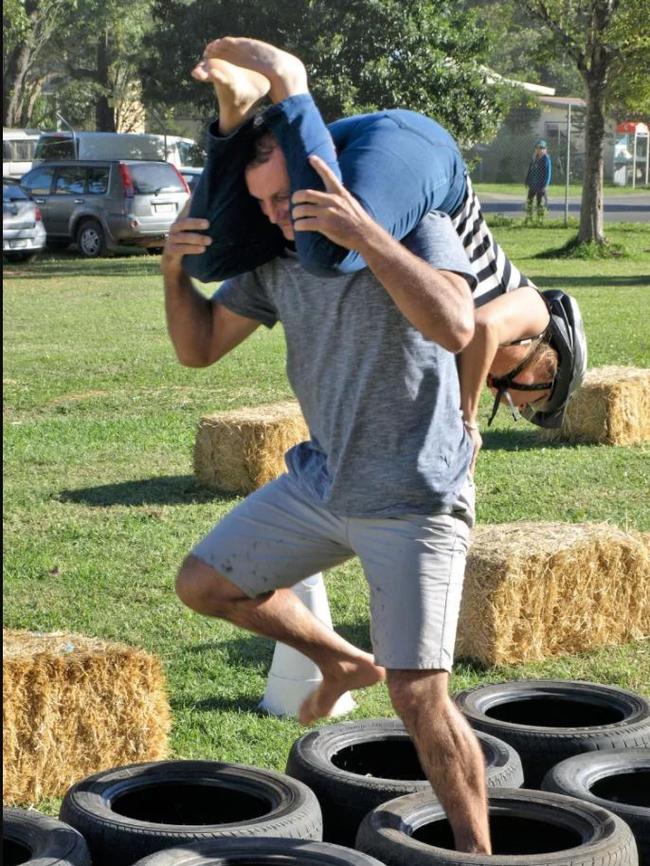 The format of this event is based on the Singleton Show's Australian Wife Carrying Titles.