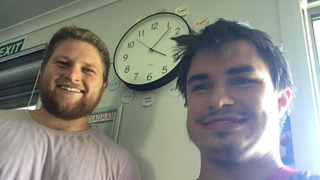 Independent living support worker Jacob Gregg with 26-year-old client Ben Thorn.