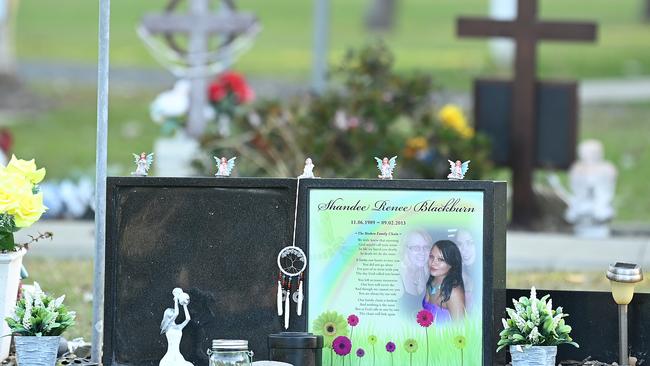 Tributes to Shandee Blackburn at her grave in Mackay. Picture: Lyndon Mechielsen