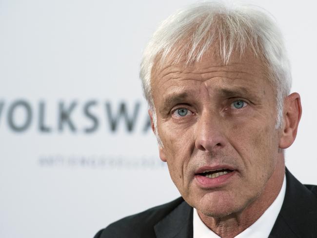 A nightmare start ... Matthias Mueller, newly appointed CEO of Volkswagen, has braced his workforce for tough times ahead, admitting that billions laid aside for fines and damages arising from a massive pollution cheating scam will not be enough. Picture: AFP / John Macdougall