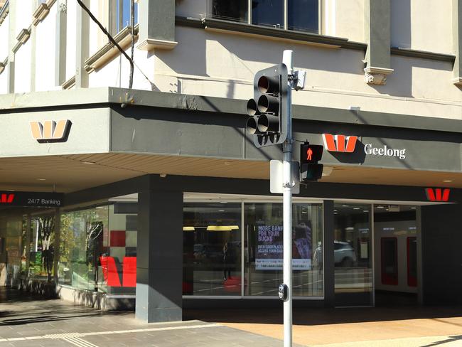 Westpac Geelong on the corner of Moorabool St and Malop St. Picture: Alison Wynd