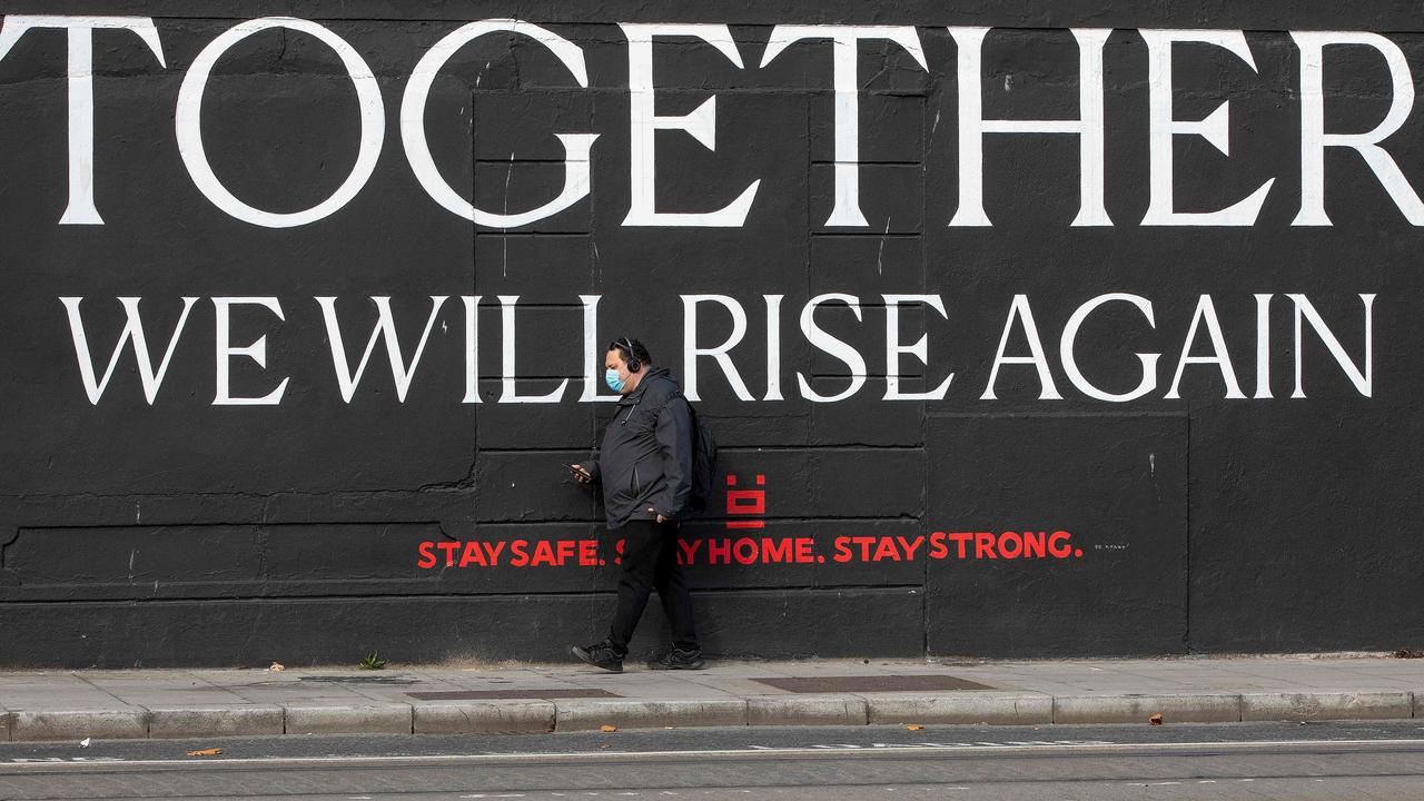 A mural in Dublin as the country enters a second national lockdown. Picture: Paul Faith/AFP