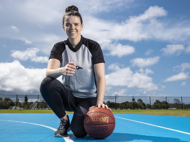 NBL Referee Jacqui Dover hopes to be Australia's first referee to make it to the NBA. Picture Lachie Millard