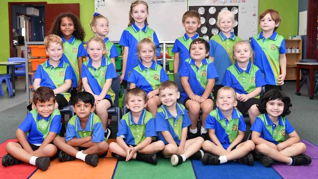 My First Year: Bundaberg West State School Preps. Back from left: Amanel, Indykah, Macie, Max, Kamryn, Kieran. Middle from left: Harrison, Arabella, Meelah, Brodie, Madeline. Front from left: Carter, Navad, Celestin, Demetry, Harrison, Ayesha. Picture: Patrick Woods.