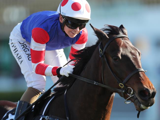 SYDNEY, AUSTRALIA - JULY 04: Kathy O'Hara riding Spaceboy wins Race 5 Ranvet Handicap during Sydney Racing at Royal Randwick Racecourse on July 04, 2020 in Sydney, Australia. (Photo by Matt King/Getty Images)