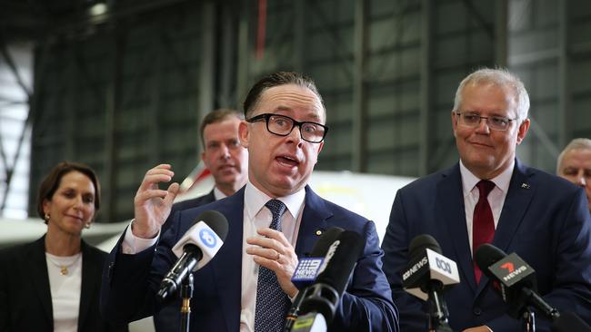 Qantas chief executive Alan Joyce said Rex was in no position to point the finger at the nation’s largest airline. Picture: NCA NewsWire / Dylan Coker