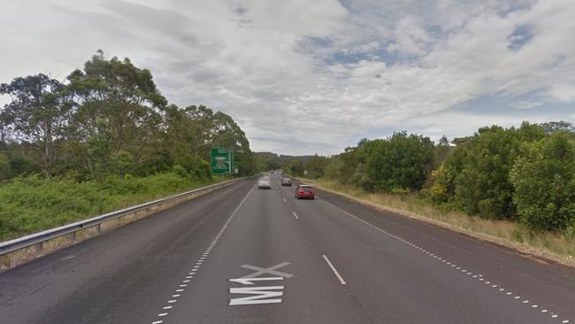 Google Streetview image of the M1 motorway southbound at Mardi where a 23-year-old P2 driver was clocked travelling 137km/h. Picture: Google