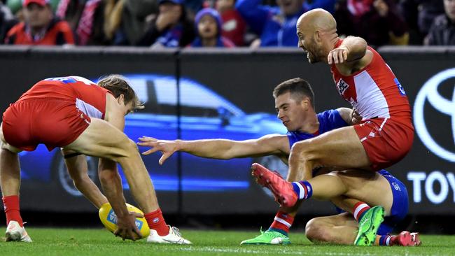 Josh Dunkley after dropping a potentially match-levelling mark.