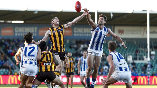 Tasmania, which has been a second home to Hawthorn and North Melbourne, has offered to host teams in hubs if required to keep the AFL season alive. Picture: Dylan Burns/AFL Photos via Getty Images