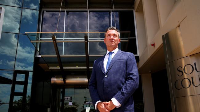 Gold Coast lawyer Michael McMillan in front of Southport Court.