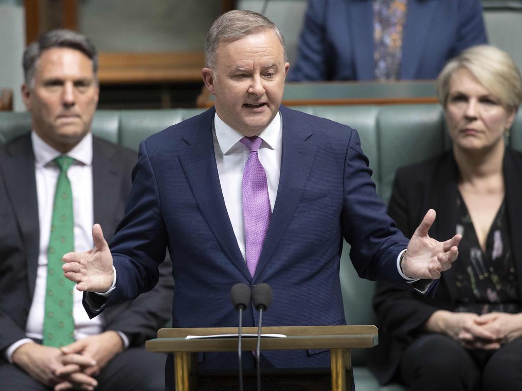 Opposition leader Anthony Albanese said the government’s federal budget was guided by short-term politics. Picture: NCA NewsWire/Gary Ramage