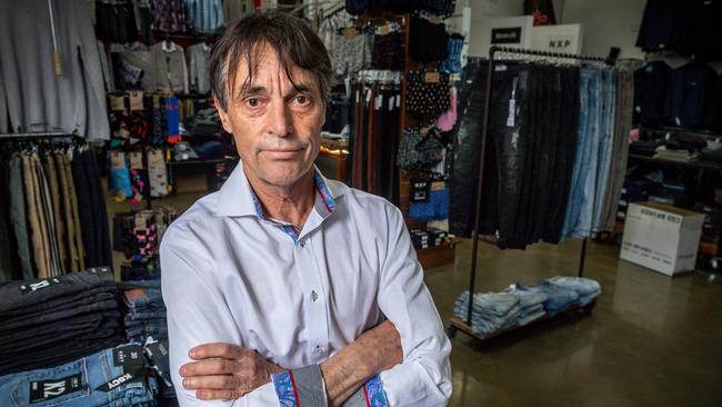 Harry's Clothing owner Harry Hutchinson will fight his hefty fines in court. Picture: Jake Nowakowski