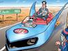 Mark Knight cartoon - AFL chief executive Gillon McLachlan heads west for the Grand Final in the famous batmobile.