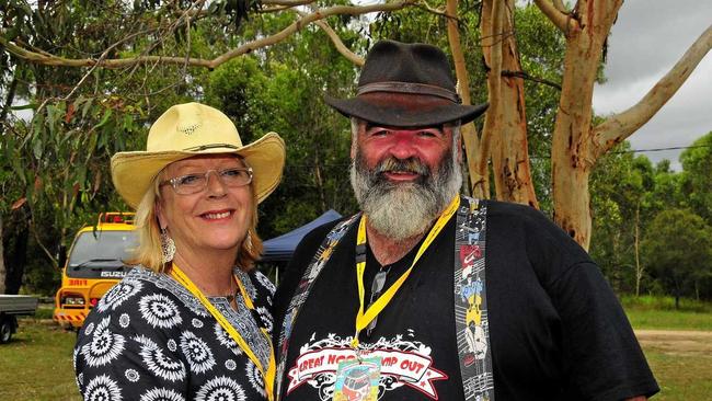 The late Sue Coburn with her partner former Noosa and Sunshine Coast mayor Bob Abbot during a Great Noosa Camp Out. Picture: Geoff Potter