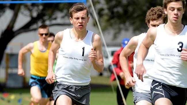 Matthew Konetschka on his way to winning the 1000m at this month's Port Adelaide Athletics meeting. Picture: Sam Wundke