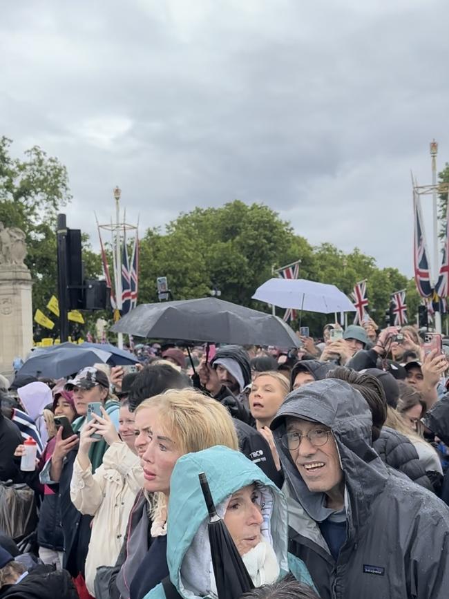 Umbrellas went up all down The Mall. Picture: Bronte Coy