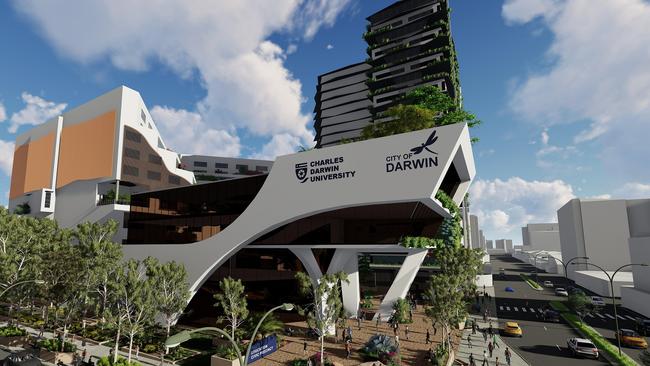 The concept design for Charles Darwin University’s new city campus. Picture: Supplied