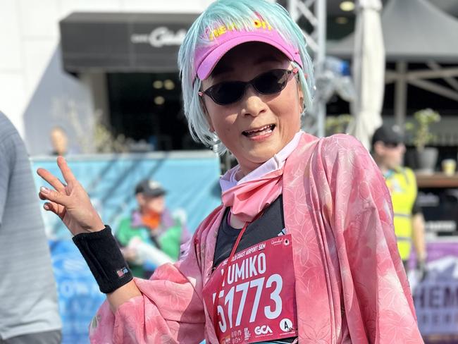 Yumiko Matsumoto competes in the 5km fun run at the Gold Coast Marathon on Saturday.