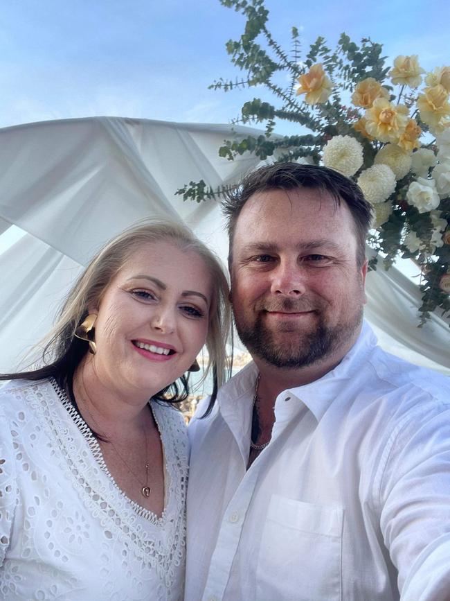 Julie 'Julez' Seed, 38, is pictured with her fiance Chris Smith. Picture: Supplied by Chris Smith