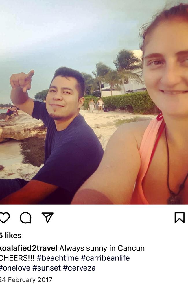 Missing Whitsunday woman Tahnee Shanks with her partner Jorge Aguirra Astudillo in Mexico before baby Adelynn was born. Picture: Instagram