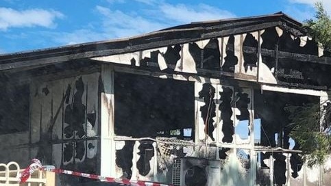 The house destroyed by fire at Biloela in August, 2022.