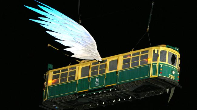 The flying tram was an icon of Melbourne’s 2006 Commonwealth Games opening ceremony.