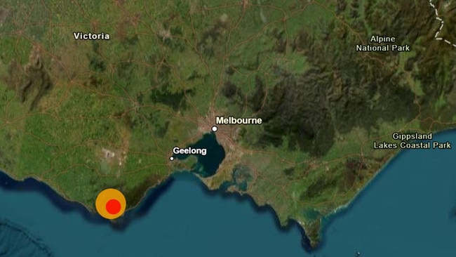 The quake happened near the iconic Great Ocean Road but was felt as far away as Melbourne. Picture: Geoscience Australia