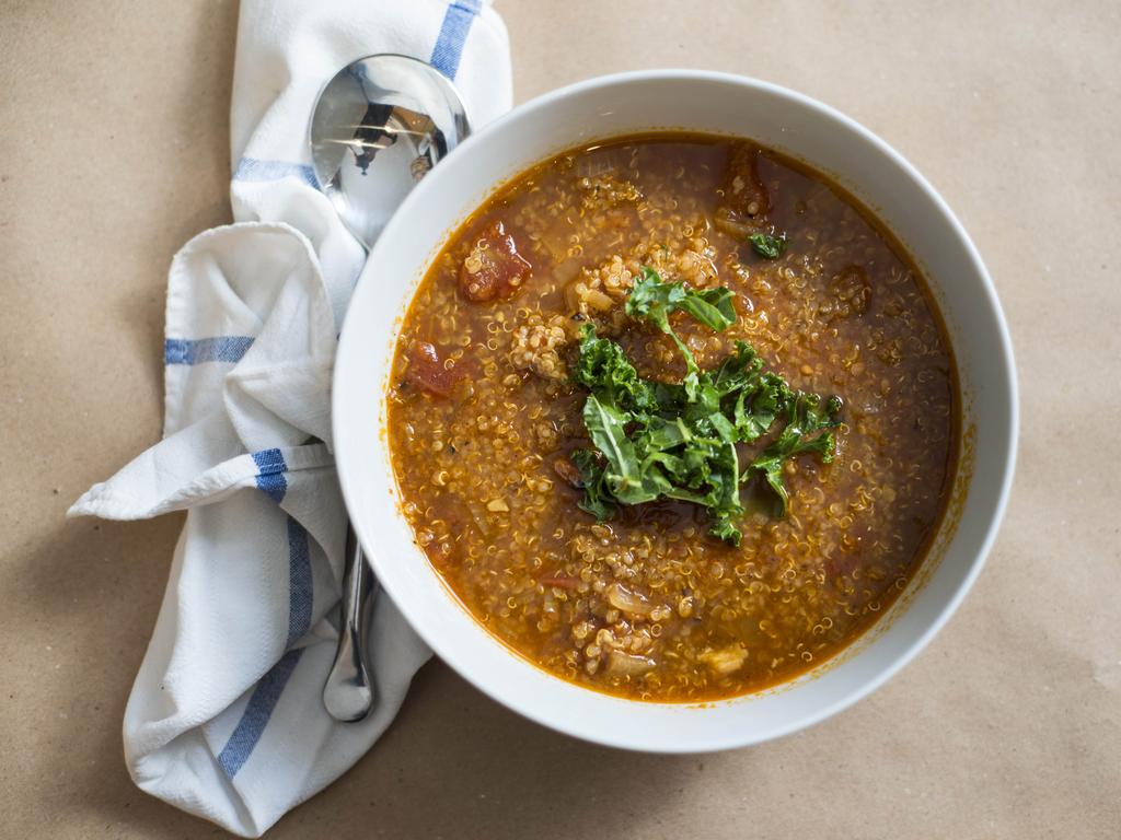 Tomato soup with quinoa. <a href="https://www.weeklytimesnow.com.au/country-living/food/jeremy-vincent-how-to-cook-with-quinoa/news-story/6598488941dd9967fd6b855fb3bbfaff" rel="nofollow" target="_blank" title="www.weeklytimesnow.com.au">Recipe here. </a>Picture: Dannika Bonser