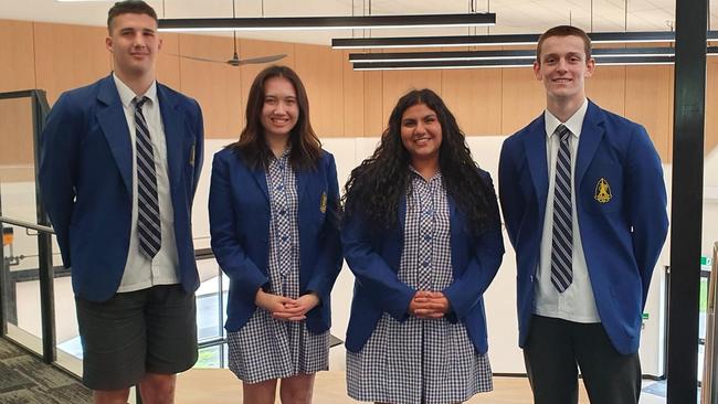 Koonung College's captains for 2023: (from left to right) Christopher Allison (vice-captain), Keira Singleton (school captain), Mary Elyas (vice-captain) and Rory Spicer (school captain).