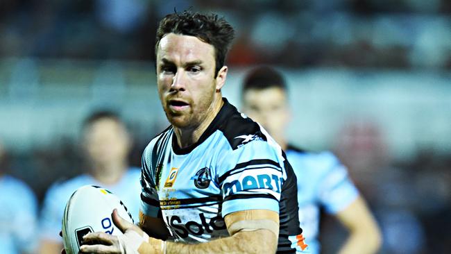 North Queensland Cowboys V Cronulla-Sutherland Sharks from 1300 Smiles Stadium, Townsville.  Sharks James Maloney.  Picture: Zak Simmonds