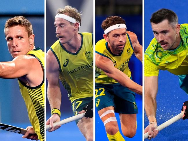 Members of the Australian men's hockey team, the Kookaburras, ahead of the 2023 FIH World Cup in India.