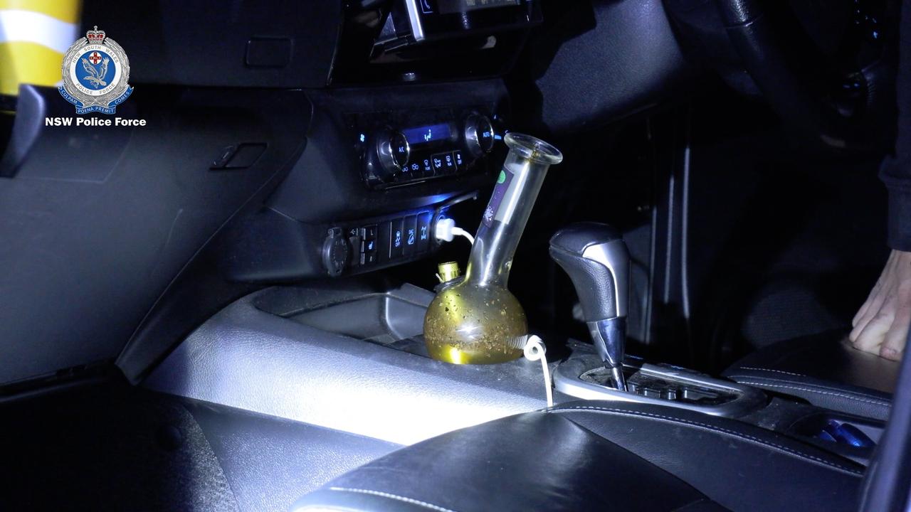 Police found a cannabis smoking instrument in a car. Picture: NSW Police