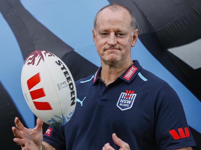 MELBOURNE, AUSTRALIA - APRIL 16: NSW Blues head coach Michael Maguire poses for a photograph during the 2024 State of Origin Series Launch at Melbourne Cricket Ground on April 16, 2024 in Melbourne, Australia. (Photo by Daniel Pockett/Getty Images)