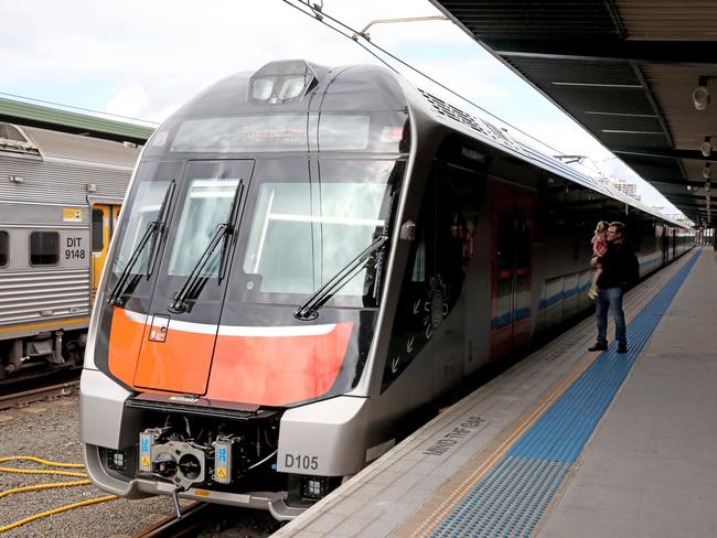 SYDNEY, AUSTRALIA - NewsWire Photos APRIL 1, 2021: Exterior of the new Mariyung train that is part of  the new intercity fleet train, Central station.Picture: NCA NewsWire / Damian Shaw