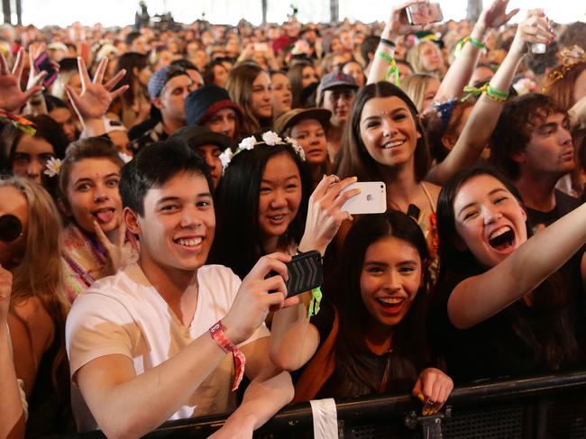 "The Jungle Giants" play the Super Top tent at music festival Splendour in the Grass at North Byron Bay. Pics Adam Head