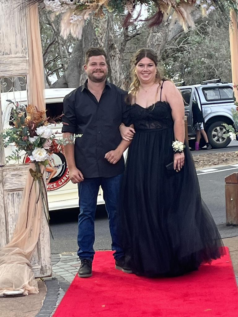 Shayla Thacker arrives at the Hervey Bay State High School formal.
