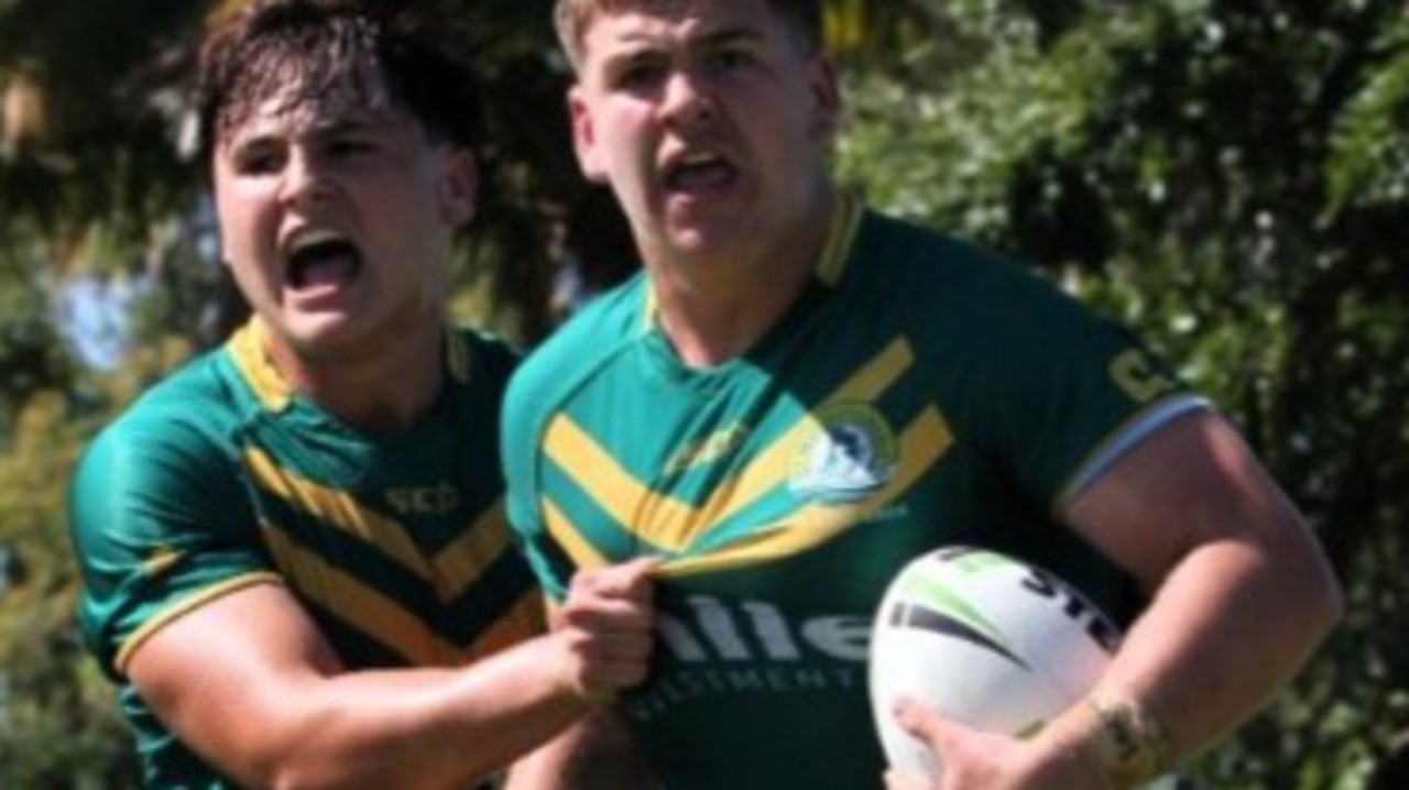 St Brendan's rugby league players Jay Marsh and Lachlan Anderson.