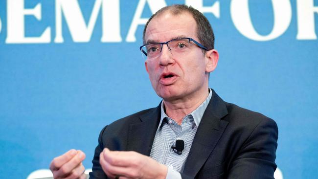 Moderna chief executive Stephane Bancel said it would allow Moderna to launch 15 new products in the next five years – a move that would be impossible without AI based on the company’s current workforce. Picture: AFP