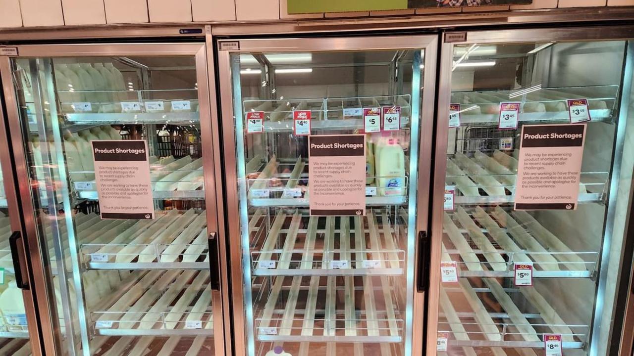 Why your local Woolworths shelves have been stripped bare. Picture: X