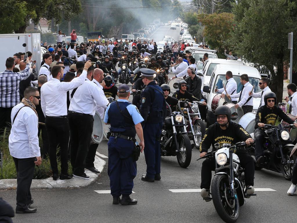 A Harley-Davidson motorcade for the wedding. Picture: Toby Zerna