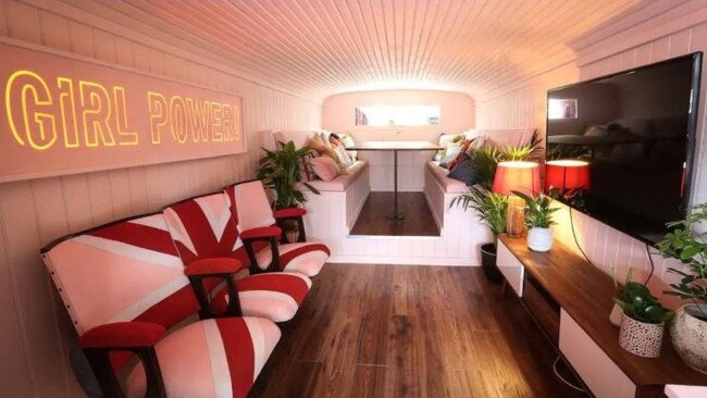 The bus has been lovingly redecorated by a Spice Girls superfan. Picture: Airbnb