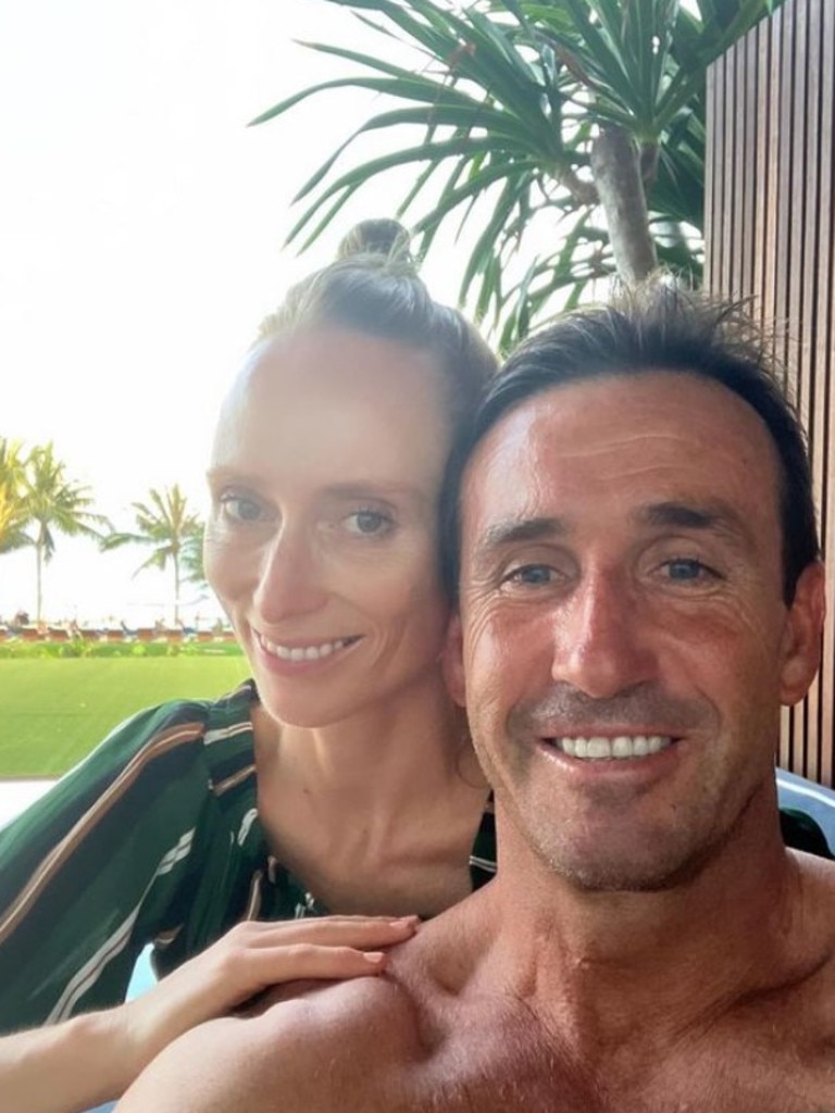 Andrew Johns with Kate Kendall in Bali. Photo: Instagram.