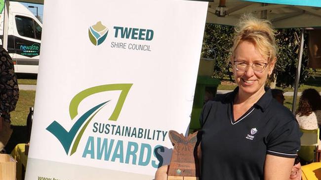 Sustainability Program Leader Debbie Firestone promoting the Sustainability Awards at the World Environment Day Festival 2021 in Murwillumbah.